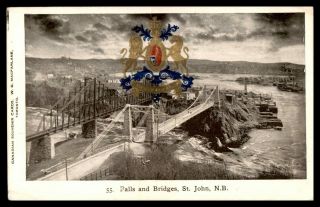 Mayfairstamps 1900s Canada Pc Falls & Bridges St John Macfarlane Postcard Wwb376