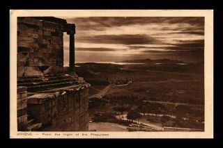 Dr Jim Stamps View From Propylees Ancient Ruins Athens Greece Postcard