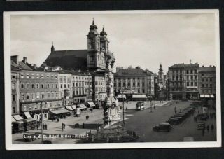 Vintage Postcard: " Adolf Hitler Square " (plaza) Linz Germany