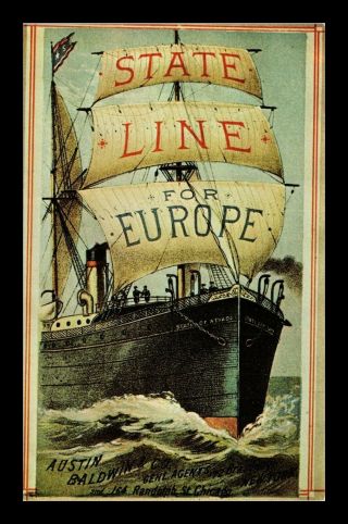 Dr Jim Stamps Us State Line For Europa Ship Topical Transportation Postcard