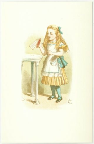 Alice In Wonderland Drink Me Bottle And Key Postcard By John Tenniel 2