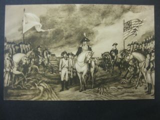 Surrender Of Cornwallis Revolutionary War Colonial Vintage Postcard