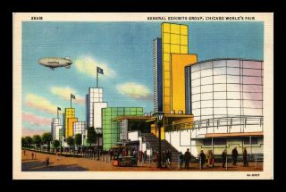 Us Linen Postcard General Exhibits Group Chicago Worlds Fair