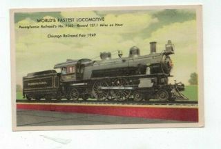 Antique 1949 Railroad Train Post Card World 