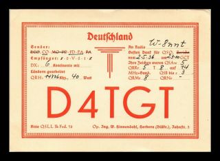 Dr Jim Stamps D4tgt Radio Germany Continental Size Qsl Card