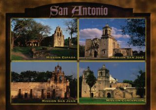 Missions Of San Antonio Texas,  Espada,  San Jose,  San Juan,  Concepcion - Postcard