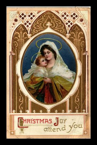 Dr Jim Stamps Us Christmas Joy Madonna And Child Topical Greetings Postcard