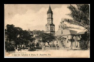 Dr Jim Stamps Us Cathedral And Plaza St Augustine Florida View Postcard