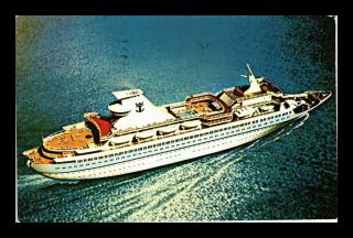 Us Postcard Aerial View Royal Caribbean Cruise Line M/s Song Of Norway Ship
