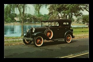 Us Postcard Antique Classic Car 1930 Ford Model A Phaeton Jersey Auto Museum