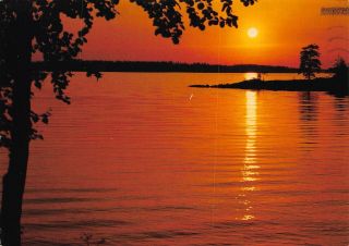 Finland Suomi Saaksmaki Sea Sunset Landscape Postcard
