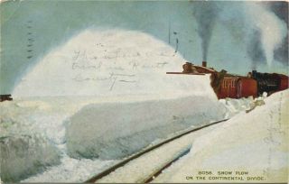 (212) Moffat Road Railroad Snow Plow Train Continental Divide Pm 1910 Postcard