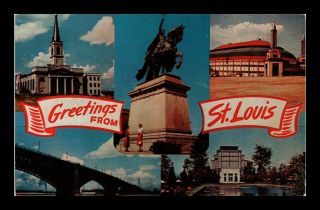 Dr Jim Stamps Us Greetings From St Louis Multiple Views Chrome Postcard