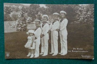 Antique Royal Postcard Children Crown Prince Wilhelm Hohenzollern Germany Kaiser