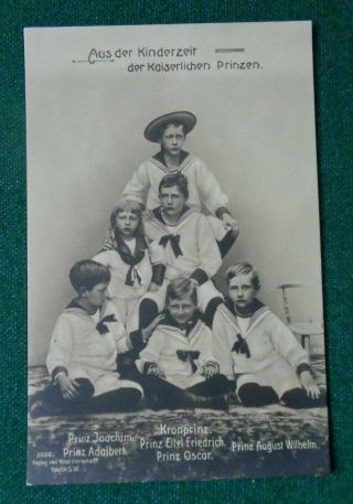Antique Royal Postcard Children Crown Prince Hohenzollern Germany Kaiser Sailor