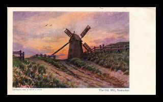 Dr Jim Stamps Us Old Mill Nantucket Massachusetts Topical Painting Postcard