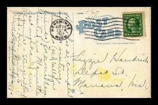 DR JIM STAMPS US KIRBY AND GRAND AVENUE POST OFFICE MENOMINEE MICHIGAN POSTCARD 2