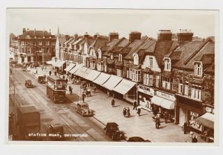 Animated Real Photo Card Station Road Chingford Essex Message Bus