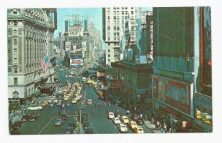 York City Ny - Times Square Ca.  1950s Nyc Postcard