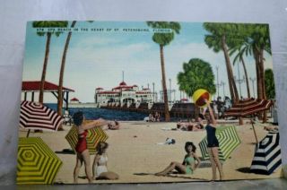 Florida Fl St Petersburg Spa Beach Postcard Old Vintage Card View Standard Post