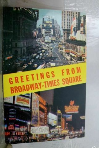 York Ny Nyc Times Square Broadway Postcard Old Vintage Card View Standard Pc