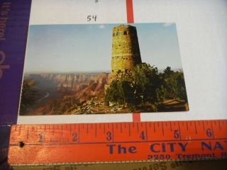 Fred Harvey Postcard Grand Canyon Arizona Watchtower Lookout Point Painted Deser