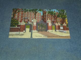 Postcard - Van Wickle Gates,  Brown University,  Providence,  R.  I.  - Linen - Unposted