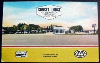 1940s Sunset Lodge,  Us Hwys.  80 - 84,  Abilene,  Texas