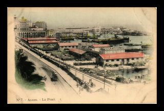 Dr Jim Stamps Railroad Port View Ships Algiers Postcard