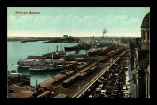 Dr Jim Stamps Montreal Harbor Ships Railroad Postcard Canada