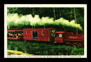 Dr Jim Stamps Portage Flyer Train Muskoka Canada Railroad Postcard