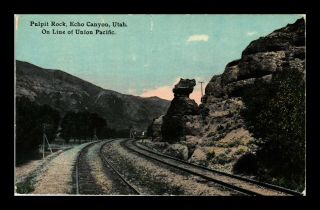 Dr Jim Stamps Us Pulpit Rock Echo Canyon Utah Railroad Union Pacific Postcard