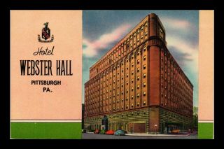 Dr Jim Stamps Us Hotel Webster Hall Pittsburgh Pennsylvania View Postcard
