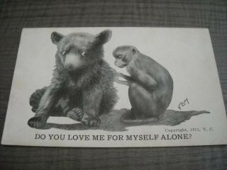 Antique Comic Postcard - Do You Love Me For Myself Alone?