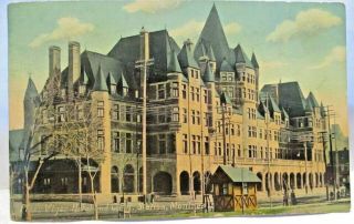 1908 Postcard Place Viger Hotel & C.  P.  R.  Station Montreal Montreal Cn Cancel