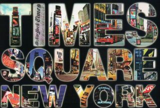 Times Square,  Broadway,  Nasdaq Etc.  York City Ny,  Large Letter - - - Postcard