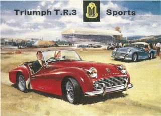 1958 Triumph Tr3 Sports Car Picture Postcard