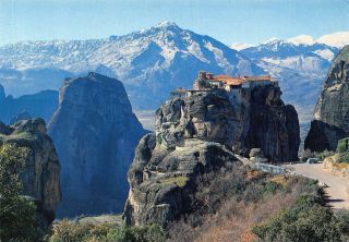 Greece Meteora Monastery Of Varlaam Mountains Postcard