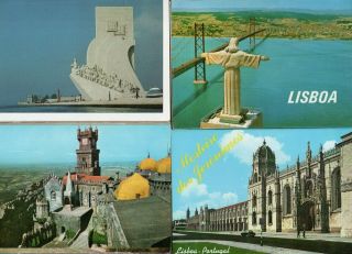 4 Foldout Postcards Books Of Lisbon & Cintra Portugal