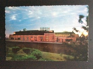 Vintage Baseball 4x6”postcard Of Cleveland Municipal Stadium Indians