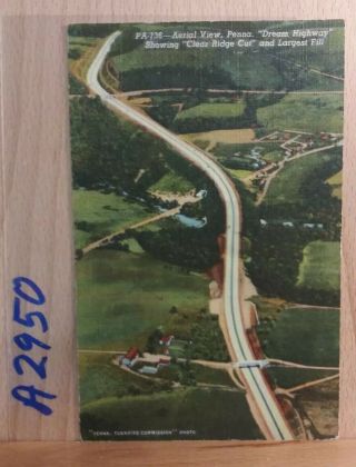 Linen Post Card,  The Pennsylvania Turnpike,  World 