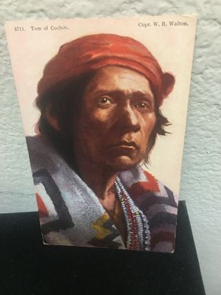Vtg Postcard Chief Tom Of Cochiti Tribe American Indian C.  1908