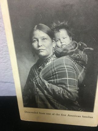 VTG RPPC Postcard American Indian Woman with Child.  c.  1908 2