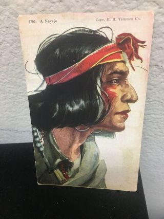 Vtg Postcard Navajo Chief American Indian C.  1908