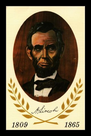 Dr Jim Stamps Us President Abraham Lincoln Dexter Press Postcard