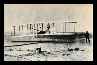 Us Postcard First Flight Wright 1903 Flyer Take Off At Kitty Hawk North Carolina