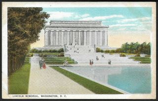 Usa Lincoln Memorial,  Washington,  D.  C.  Vintage Color Postcard