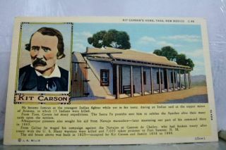 Mexico Nm Kit Carson Home Taos Postcard Old Vintage Card View Standard Post