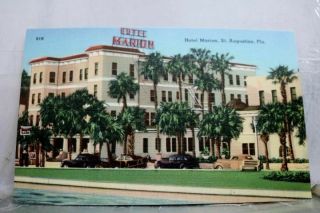 Florida Fl St Augustine Hotel Marion Postcard Old Vintage Card View Standard Pc