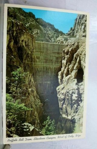 Wyoming Wy Cody Shoshone Canyon Buffalo Bill Dam Postcard Old Vintage Card View